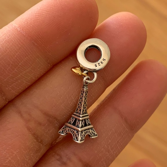 NWOT Eiffel Tower Paris Pendant Dangle Charm Sterling Silver 925 - Picture 9 of 9